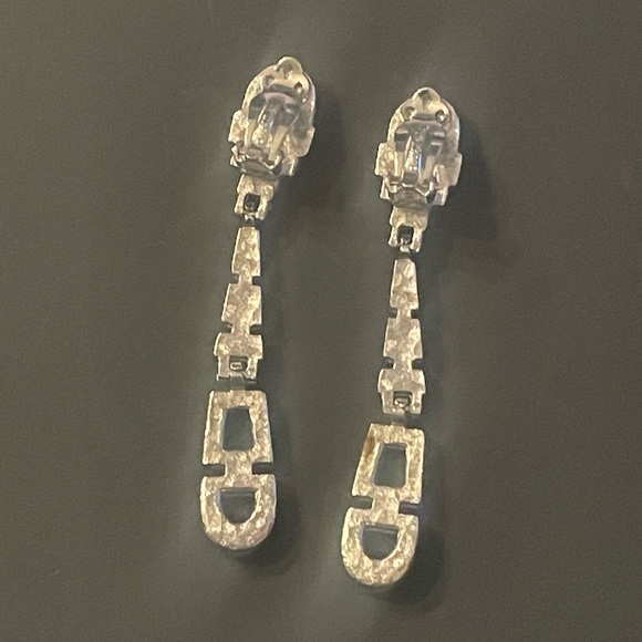 Givenchy Silver Tone Geometric Drop Earrings